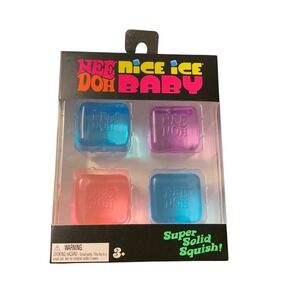 NeeDoh Nice Ice Baby Squishy Ice Cubes Schylling Stress Toy 4-Pack  NEW